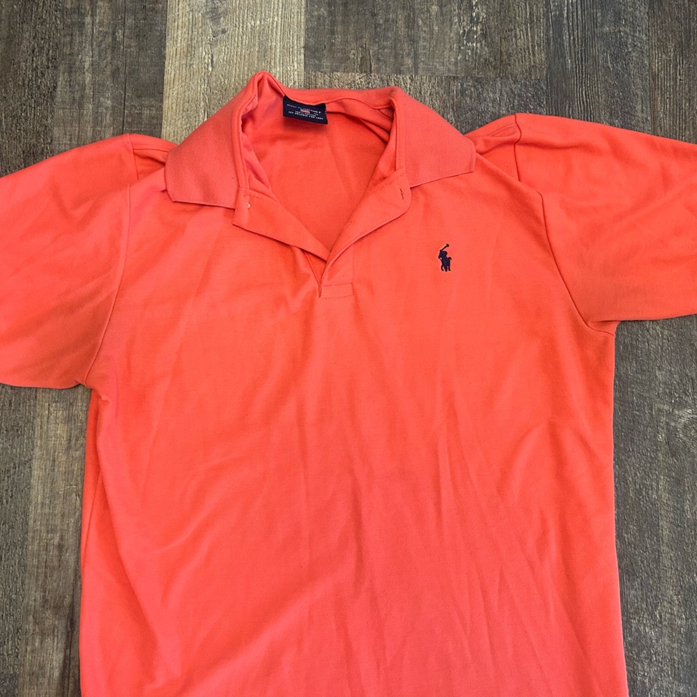 Vintage Polo Sport Men’s Polo Shirt XL Salmon Pink Blue Logo Wearable Classic
